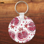 ザクロ水彩及びインクパターン キーホルダー (正面)