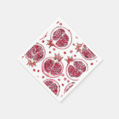 ザクロ水彩及びインクパターン スタンダードカクテルナプキン (角)