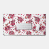 ザクロ水彩及びインクパターン デスクマット (キーボード&マウス)