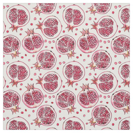 ザクロ水彩及びインクパターン ファブリック (見本)