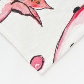 ザクロ水彩及びインクパターン フリースブランケット (角)