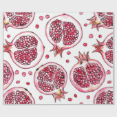 ザクロ水彩及びインクパターン ラッピングペーパー (フラット)