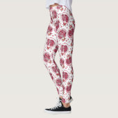 ザクロ水彩及びインクパターン レギンス (左)