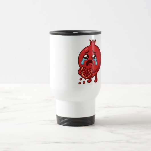 ザクロ泣き叫び漫画ステッカー – かわいいフルーツ トラベルマグ (中央)