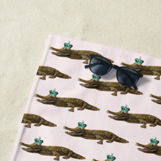 ザクロ王室のック |シックな宝石アリゲーターピンク淡い色の色 ビーチタオル (インサイチュ)