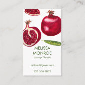 ザクロ秋の果実図解入りの、写真付きの 名刺 (裏面)