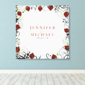 ザクロ結婚ザクロユダヤ人看板記憶板 キャンバスプリント (インサイチュ (ウッドフロア))