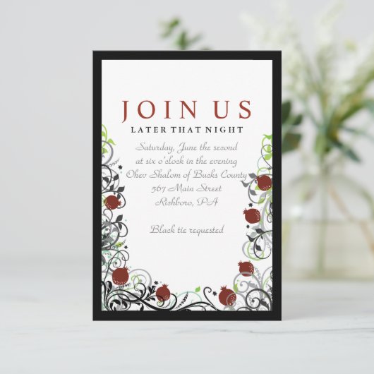 ザクロ結婚式招待状パーティーカード 招待状 (スタンド正面)