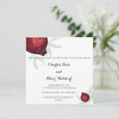 ザクロ結婚式招待状 招待状 (スタンド正面)