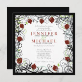 ザクロ結婚式招待状 招待状 (正面/裏面)