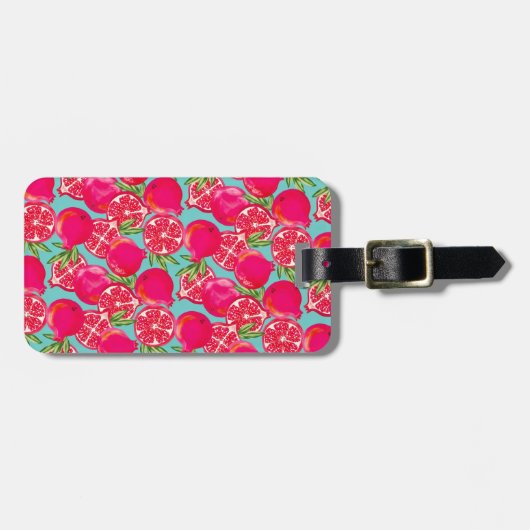ザクロ絵を描ンラゲッジタグ ラゲッジタグ (正面横)