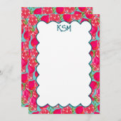 ザクロ絵を描ン酸カスタムモノグラム文具 サンキューカード (正面/裏面)