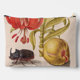 ザクロ花、果実、カブトムシ アクセサリーポーチ