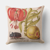 ザクロ花、果実、カブトムシ クッション (裏面)