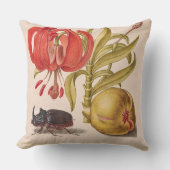 ザクロ花、果実、カブトムシ クッション (正面)