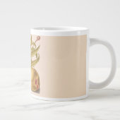 ザクロ花、果実、カブトムシ ジャンボコーヒーマグカップ (右)