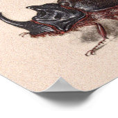 ザクロ花、果実、カブトムシ ポスター (角)