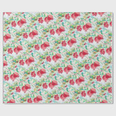 ザクロ葉の果実水のカラーパターンガーデン ラッピングペーパー (フラット)