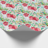 ザクロ葉の果実水のカラーパターンガーデン ラッピングペーパー (角)