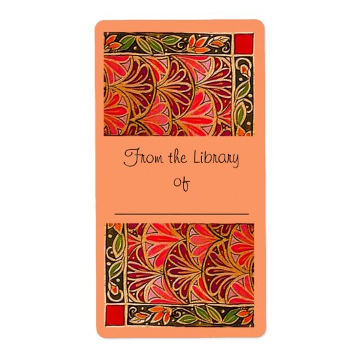 ザクロ蔵書票 ラベル (正面)