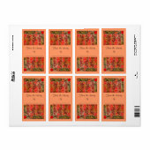 ザクロ蔵書票 ラベル (フルシート)