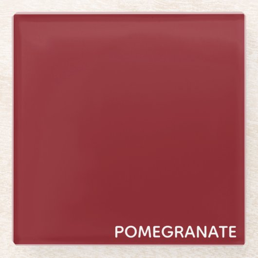 ザクロ赤の色名 ガラスコースター (正面)