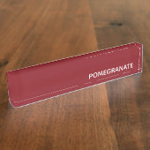 ザクロ赤の色名 デスクネームプレート (側面)