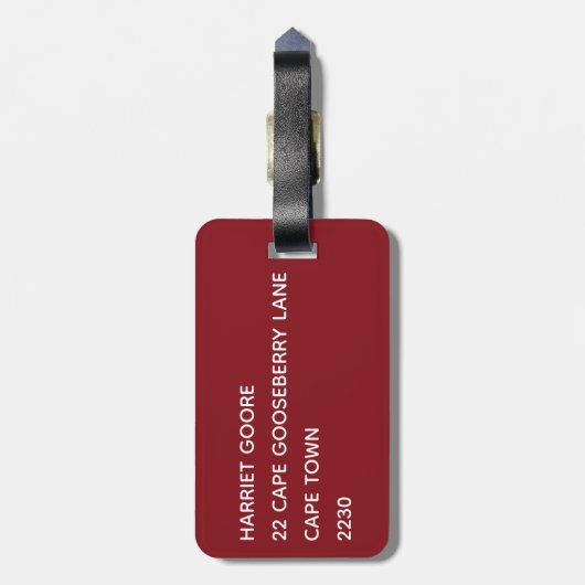 ザクロ赤の色名 ラゲッジタグ (裏面縦)