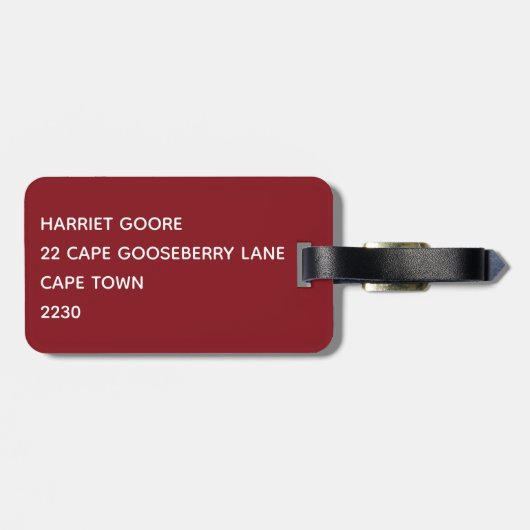 ザクロ赤の色名 ラゲッジタグ (裏面横)