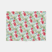 ザクロ赤果実パターン食品ヘブライ語 フリースブランケット (正面(横))