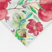 ザクロ赤果実パターン食品ヘブライ語 フリースブランケット (角)