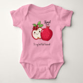 🍎ザクロ&アップルカスタム文字 ベビーボディスーツ (正面)