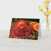 ザクロ、オレンジおよびミント カード (黄色い花)