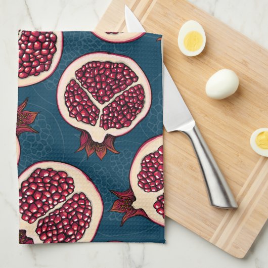 ザクロ キッチンタオル (四つ折り)