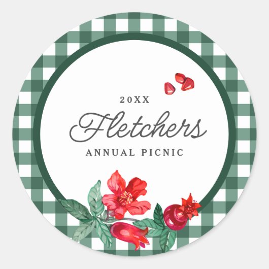 ザクロ&グリーンジンガムカスタム ラウンドシール (正面)