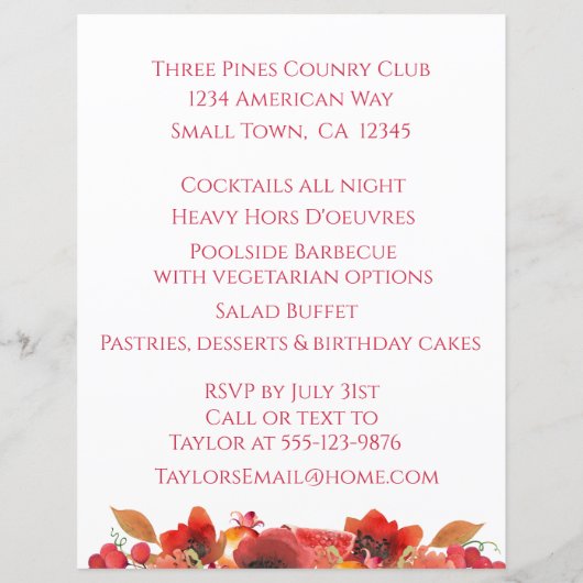 ザクロ、ケシ、ベリー文房具 (裏面)