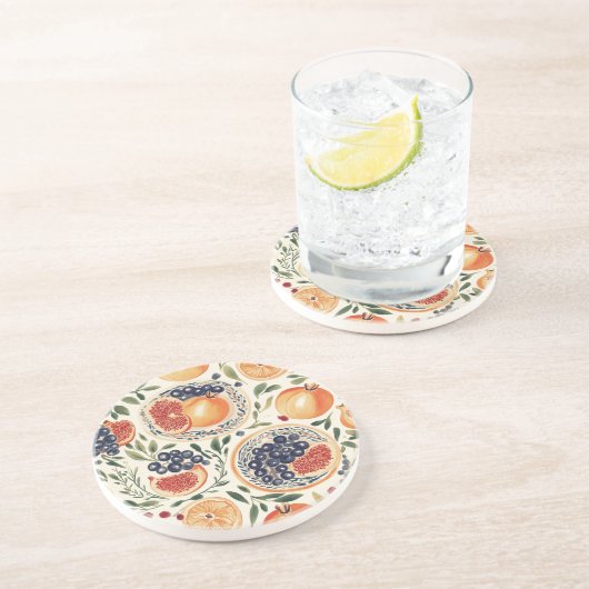 ザクロ&シトラスサンドスト地中海のーンコースト コースター (側面)