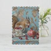 ザクロ – フラット招待状: 12.7 cm x 17.8 cm セーブザデート (スタンド正面)