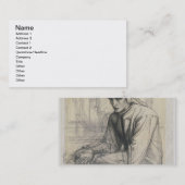 ザクロ、c.1852を握る黙想のDante 名刺 (正面/裏面)