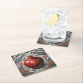 ザクロYaldaコースター スクエアペーパーコースター (インサイチュ)