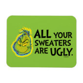 ザグインチ |あなたのセーターはすべて醜い引用文 マグネット (横)