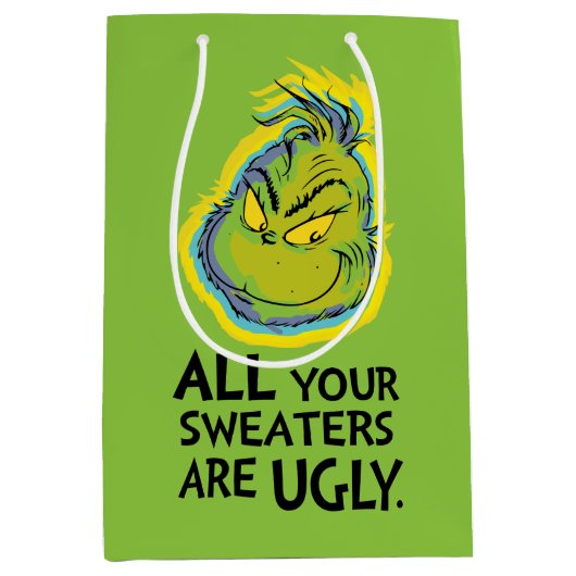 ザグインチ |あなたのセーターはすべて醜い引用文 ミディアムペーパーバッグ (正面)