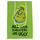 ザグインチ |あなたのセーターはすべて醜い引用文 ミディアムペーパーバッグ (裏面)