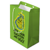 ザグインチ |あなたのセーターはすべて醜い引用文 ミディアムペーパーバッグ (裏面アングル)