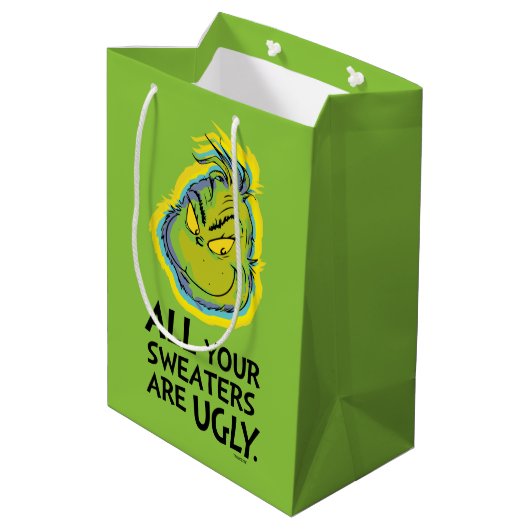 ザグインチ |あなたのセーターはすべて醜い引用文 ミディアムペーパーバッグ (裏面アングル)
