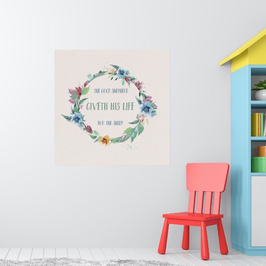 ザグッドシェパードフラワーリースポスター ポスター (子ども部屋1)
