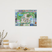 ザグッドプレイスタウンスクエアマップ ポスター (キッチン)