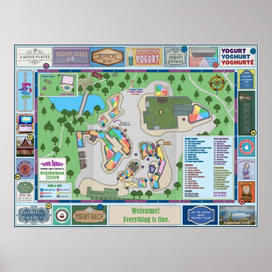 ザグッドプレイスタウンスクエアマップ ポスター (正面)