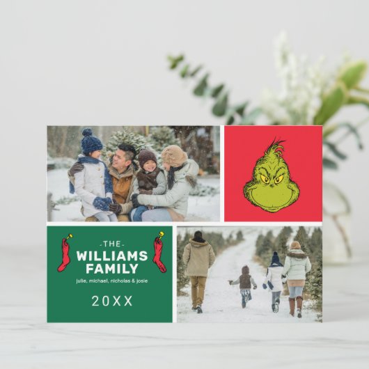 ザグラインクリスマスファミリーフォトコラージュ シーズンカード (スタンド正面)