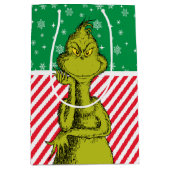 ザグラインレッドグリーンスノーフレーク誕生日 ミディアムペーパーバッグ (正面)